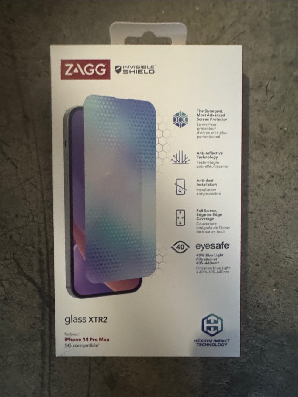InvisibleShield Glass XTR2 Screen Protector for iPhone 14 Pro Max - Purple/Blue